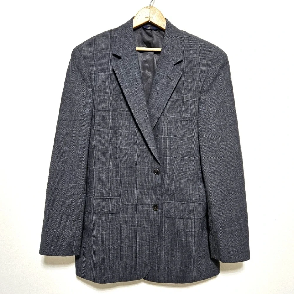 Brooks‎ Brothers Mens 346 Wool Stretch Blazer Sportcoat Wedding Gray Blue 41R